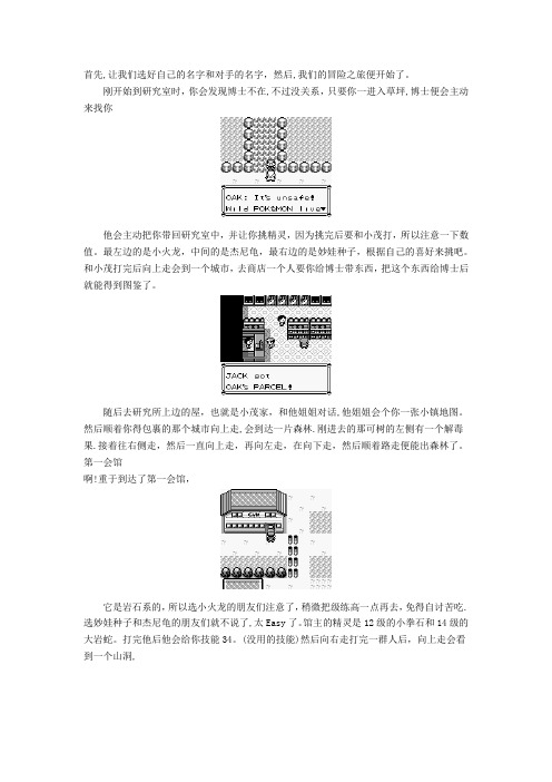 口袋妖怪红绿蓝攻略