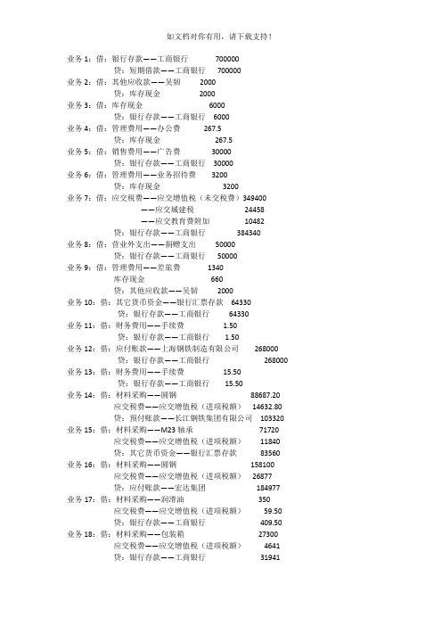 会计综合模拟实训答案