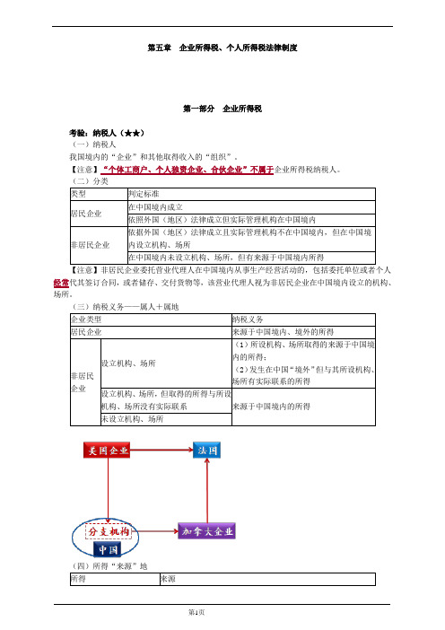 初级经济法第五章企业所得税个人所得税