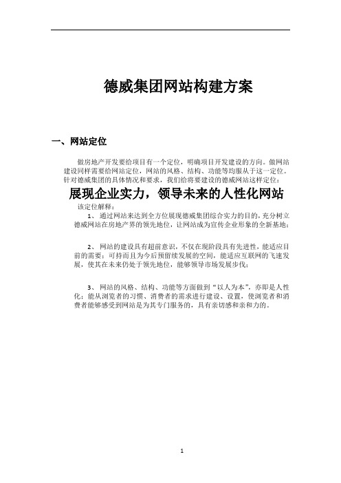 房地产网站策划方案和报价方案