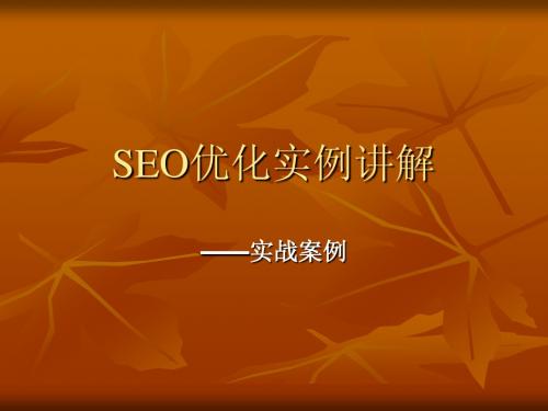 SEO优化实例讲解