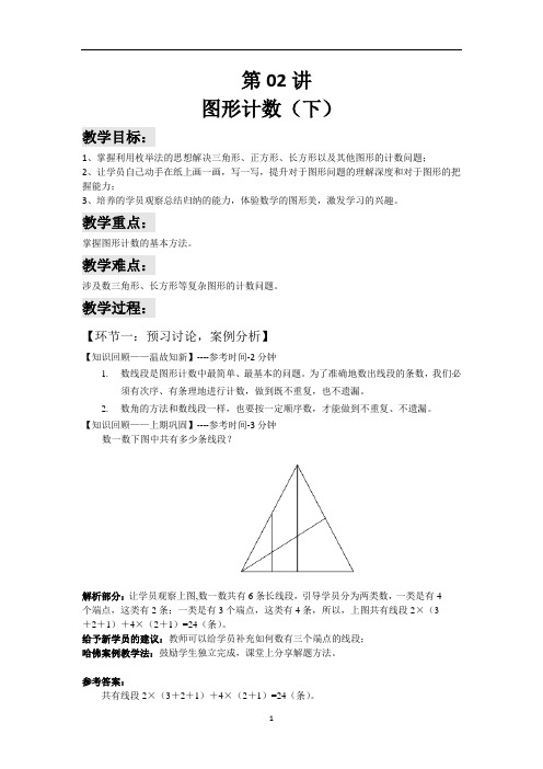 六年级下册数学讲义-小升初培优：第02讲 图形的计数(下)(解析版)全国通用