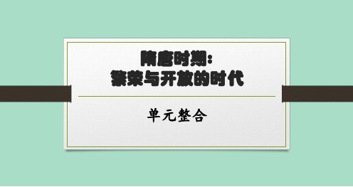 北师大版初中历史七年级下册精品教学课件 第一单元 隋唐时期 繁荣与开放的时代 单元整合