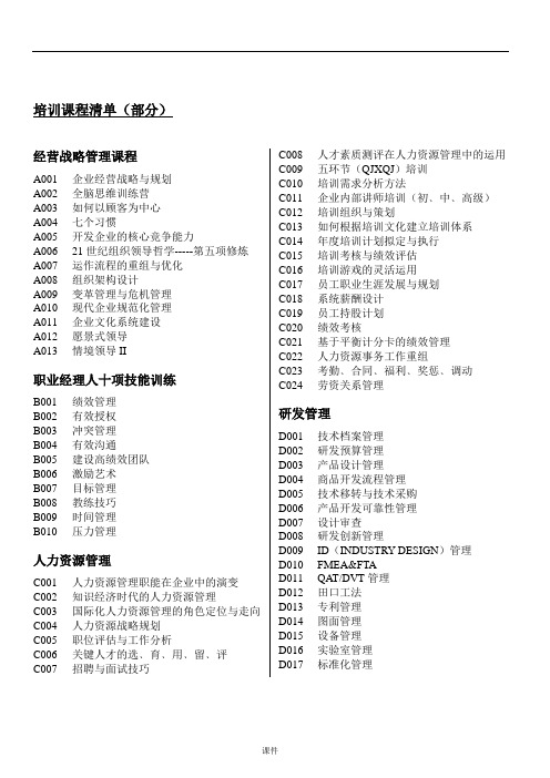 经典通用培训课程分类清单.doc