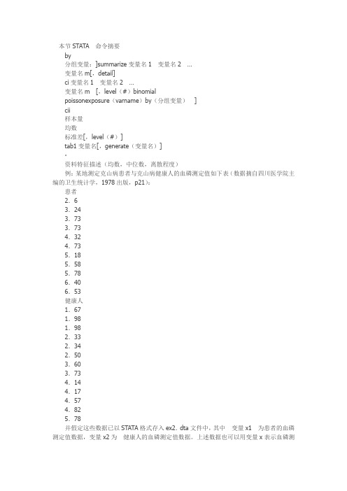 Stata教程：描述性统计命令与输出结果说明