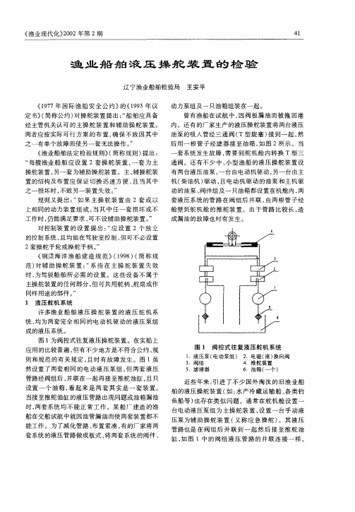 渔业船舶液压操舵装置的检验