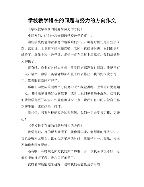 学校教学错在的问题与努力的方向作文