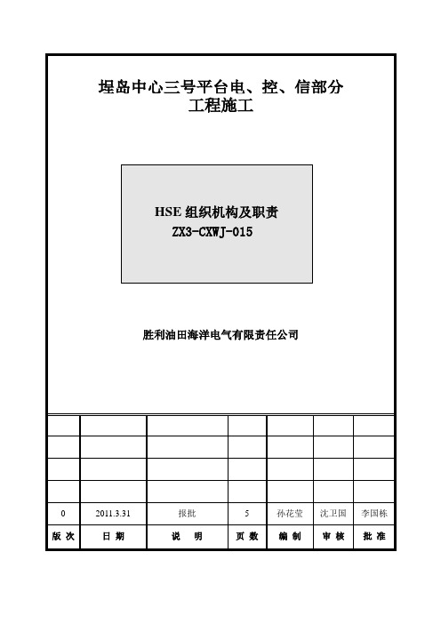 HSE组织机构和职责