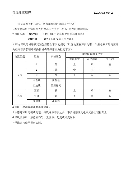 14母 线 涂 漆 规 程