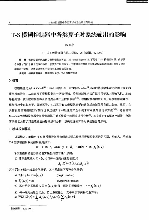 T—S模糊控制器中各类算子对系统输出的影响