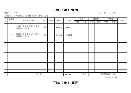 工程决算表