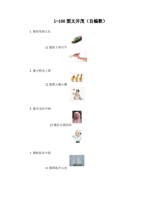 1-100数字记忆编码儿歌