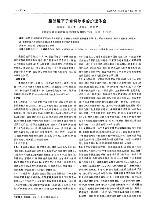 腹腔镜下子宫切除术的护理体会