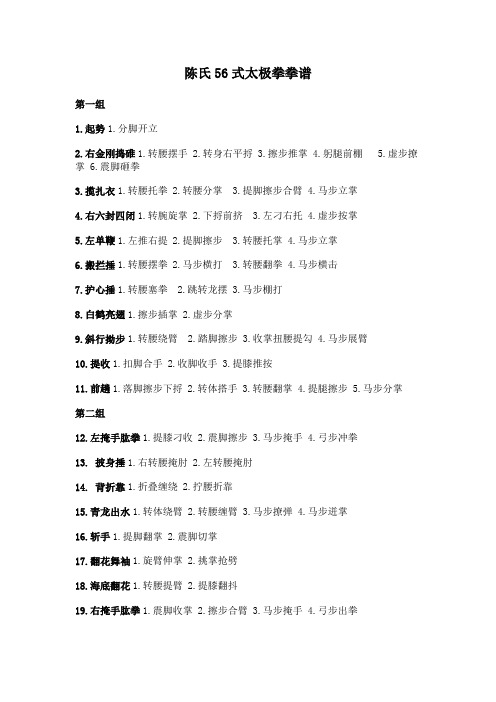 陈氏式太极拳拳谱