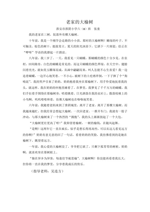 征文：老家的大榆树(优秀作文)