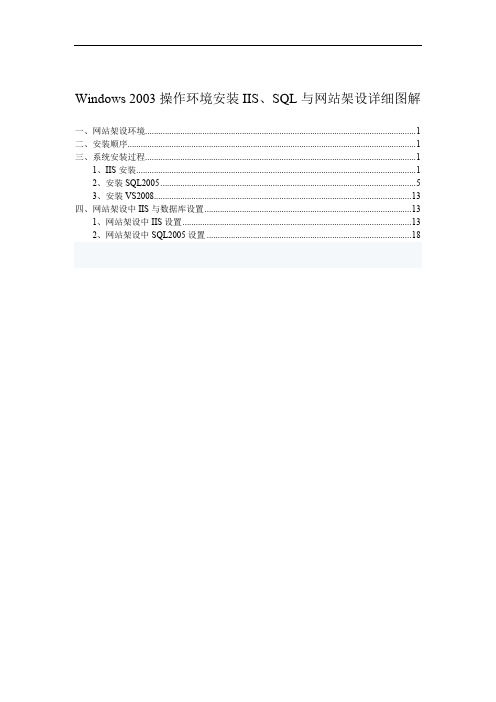 Windows 2003操作环境安装IIS、SQL与网站架设详细图解