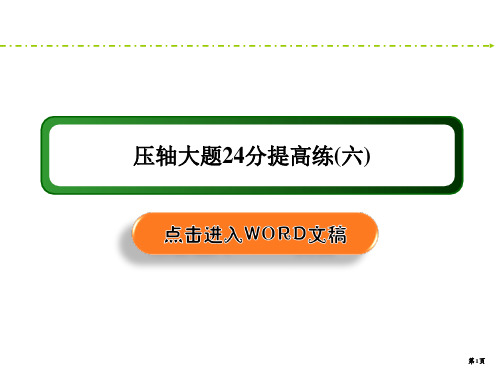 2020-2021新课标高考理科数学压轴大题24分培优突破六(11张)