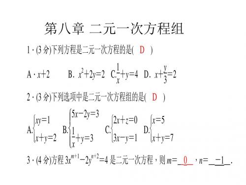 第八章 二元一次方程组