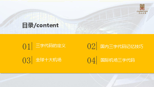 民航机场三字代码培训课件