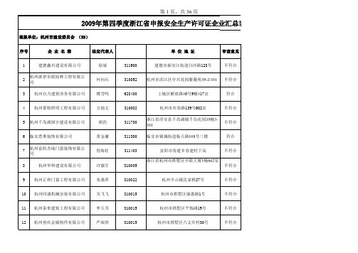 浙江建筑业通讯录