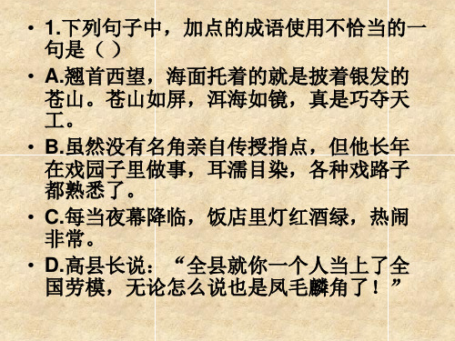 厉庄高中高二语文成语复习课前