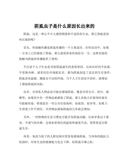 阴虱虫子是什么原因长出来的