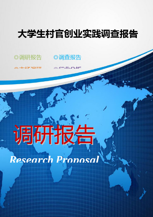 大学生村官创业实践调查报告