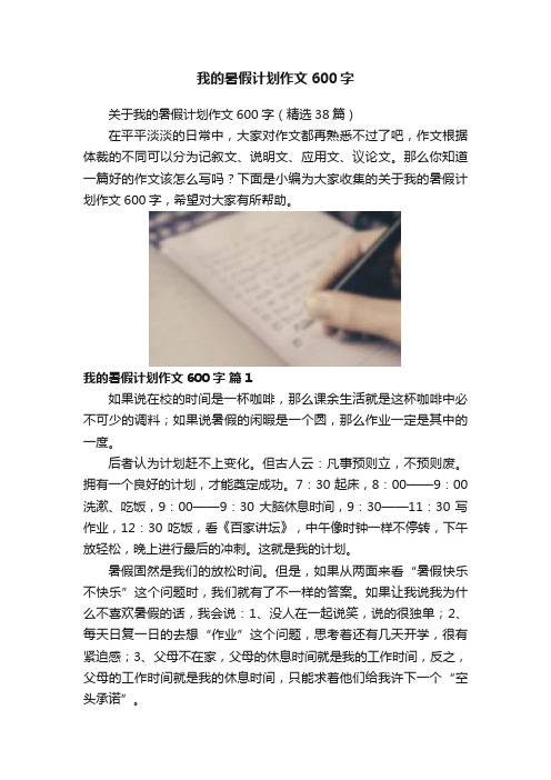 我的暑假计划作文600字