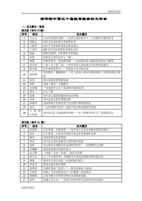 清华附中第三十届教育教学论文年会.doc