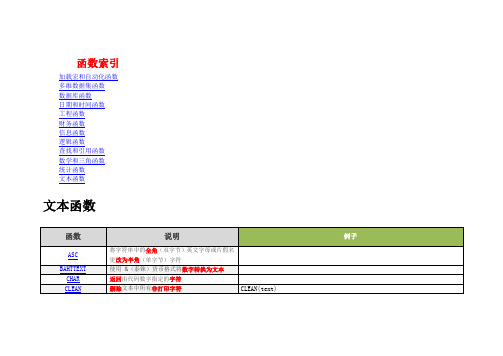 (超全)excel2007函数大汇总