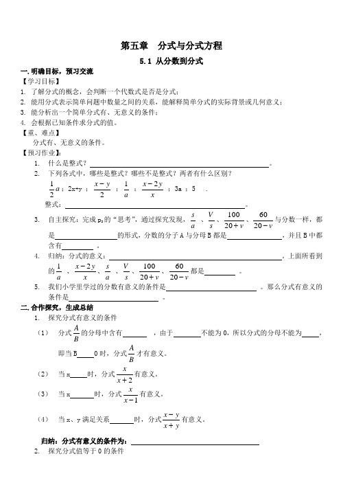 分式与分式方程导学案(全章修改)