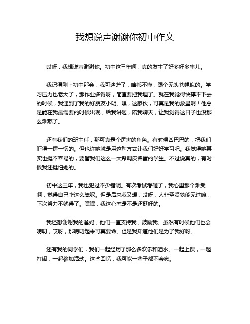 我想说声谢谢你初中作文