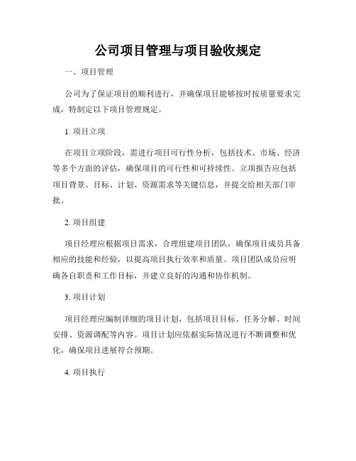 公司项目管理与项目验收规定