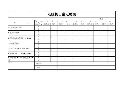 设备日常点检表