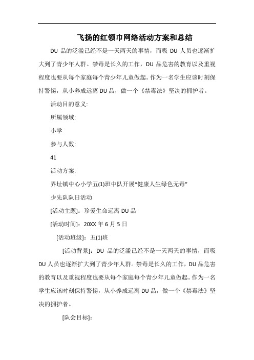 小学飞扬的红领巾网络活动方案和总结.docx