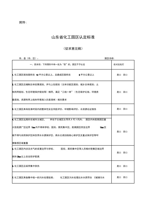 山东化工园区认定标准-山东经济和信息化委员会