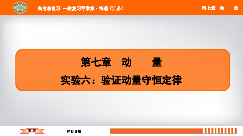 2021(江苏)高考物理总复习 一轮基础过程导学复习配套课件：实验六：验证动量守恒定律(共35张PP