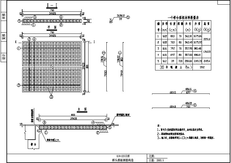 斜拉桥设计施工图桥头搭板钢筋构造