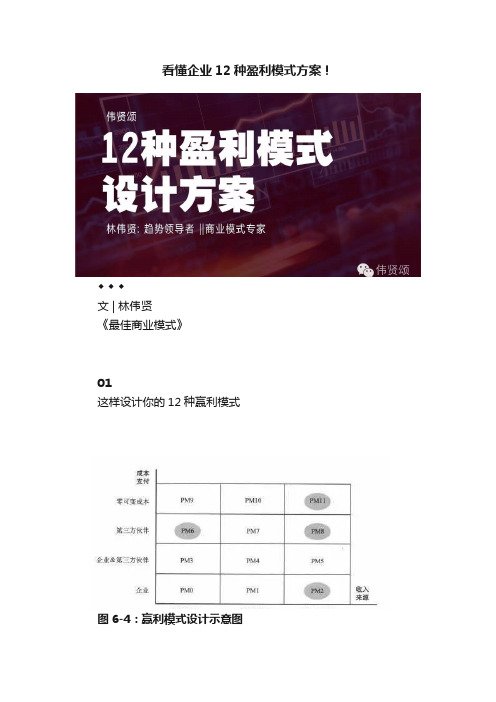 看懂企业12种盈利模式方案！