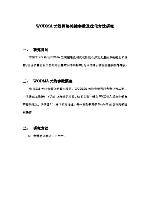 WCDMA无线网络关键参数与优化方法研究论文