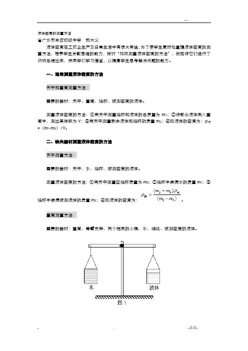 液体密度的测量方法