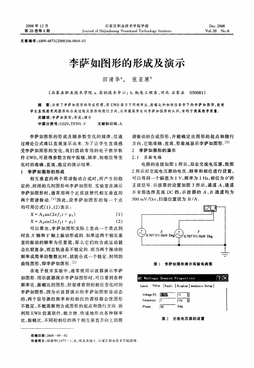 李萨如图形的形成及演示