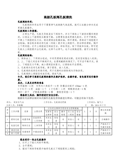 高级孔板阀孔板清洗