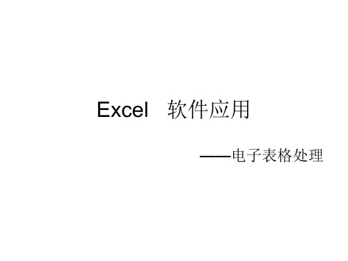 Excel电子表格处理软件课件.ppt