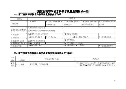 关于高等教育教学质量评价指标体系