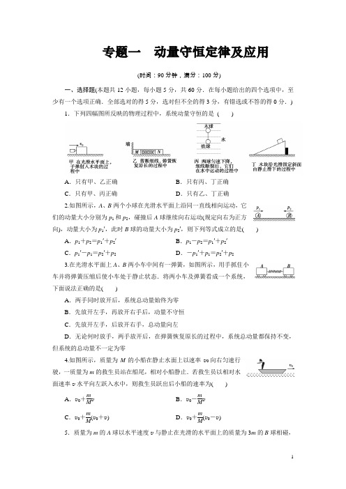 高中物理选修3-5：专题《动量守恒定律及应用》含解析