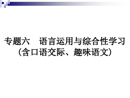 小升初小学语文语文课件-专题六语言运用与综合性学习复习课件