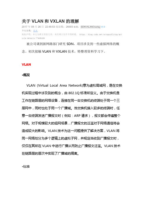 关于VLAN和VXLAN的理解