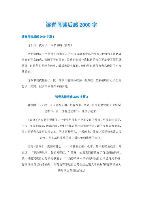 读青鸟读后感字