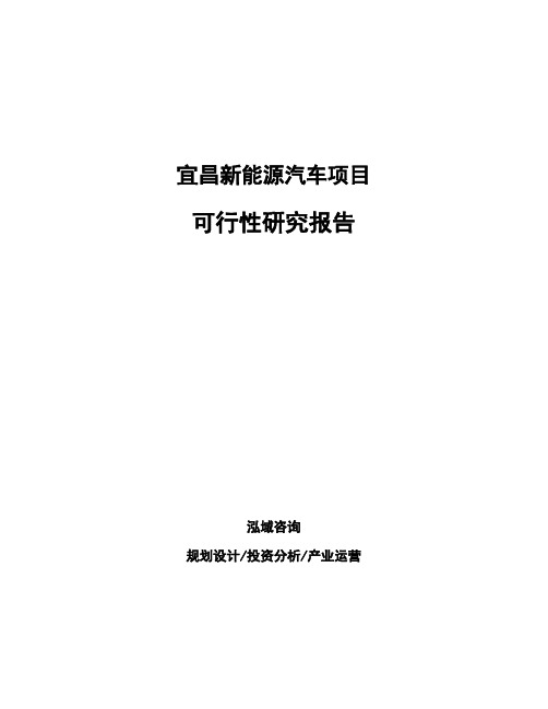 宜昌新能源汽车项目可行性研究报告